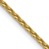 14k Yellow Gold 18" 1.3 mm Diamond Cut Wheat Chain