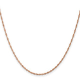 14k Rose Gold 18" 1mm Polished Singapore Chain