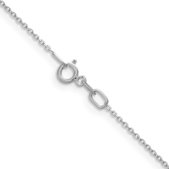 14k White Gold 16" .85mm Diamond Cut Cable Link Chain