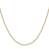 14k Yellow Gold 18" 1.4mm Diamond Cut Cable Link Chain