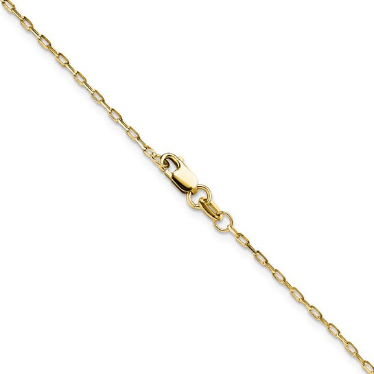 14k Yellow Gold 18" 1.4mm Diamond Cut Cable Link Chain