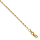 14k Yellow Gold 18" 1.4mm Diamond Cut Cable Link Chain