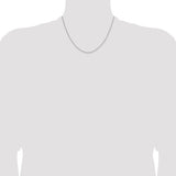 14k White Gold 18" 1.4mm Diamond Cut Open Long Link Cable Chain