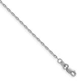 14k White Gold 18" 1.4mm Diamond Cut Open Long Link Cable Chain