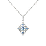 Sterling Silver 0.3 ctw Vintage Inspired MT Yogo Sapphire Necklace
