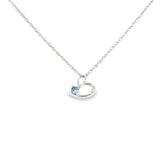 Sterling Silver 0.09 ctw Heart MT Yogo Sapphire Pendant