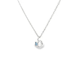 Sterling Silver 0.09 ctw Heart MT Yogo Sapphire Pendant