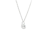 Sterling Silver 0.09 ctw Heart MT Yogo Sapphire Pendant