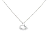 Sterling Silver 0.09 ctw Heart MT Yogo Sapphire Pendant