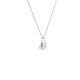 Sterling Silver 0.09 ctw Heart MT Yogo Sapphire Pendant