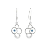 Sterling Silver 0.22 ctw Dangle MT Yogo Sapphire Earrings