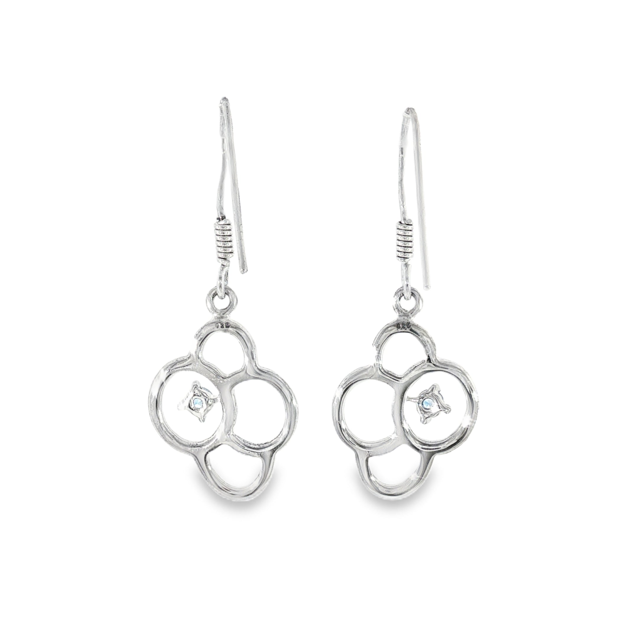Sterling Silver 0.22 ctw Dangle MT Yogo Sapphire Earrings