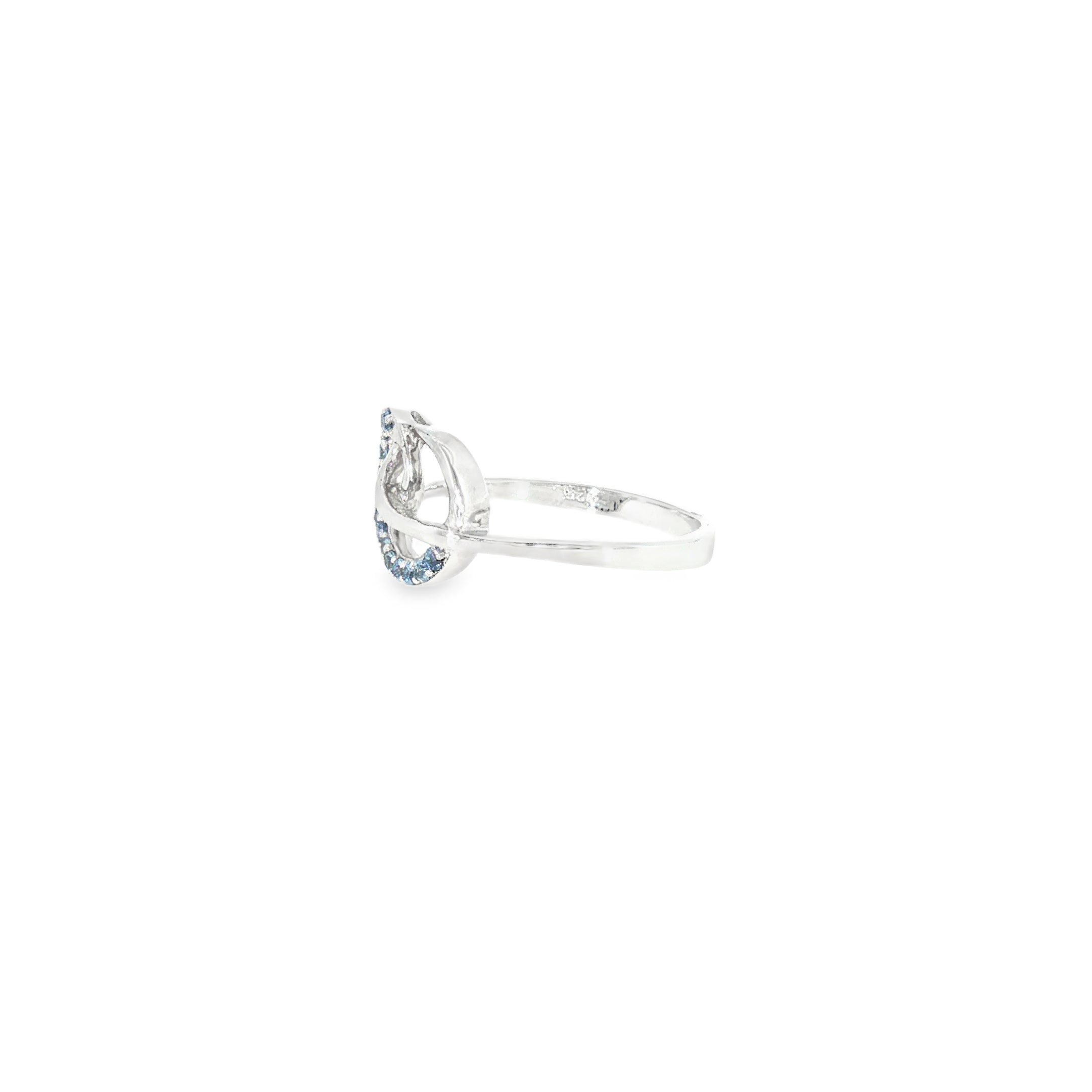 Sterling Silver 0.14 ctw MT Yogo Sapphire Women's Ring Size 5.75