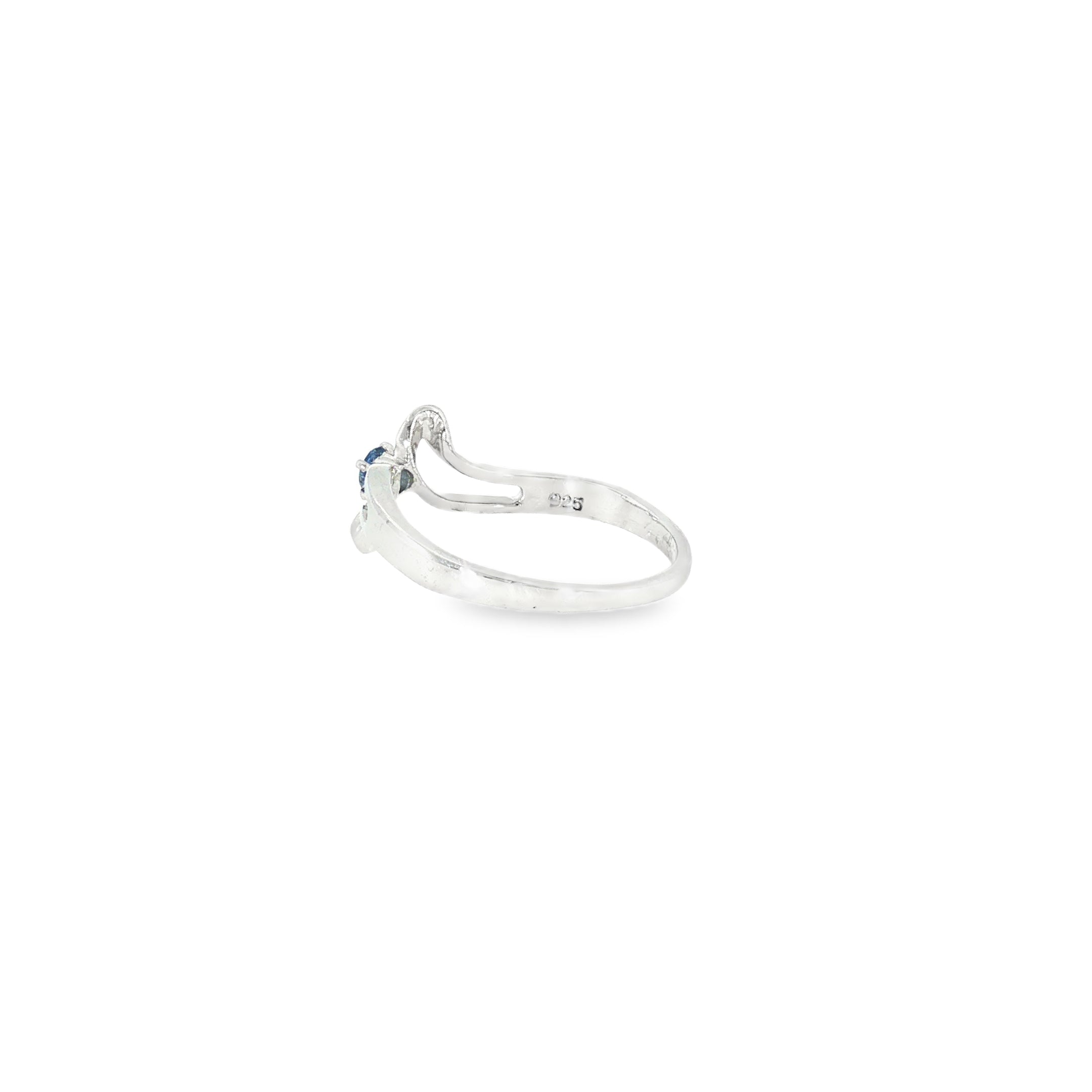 Sterling Silver 0.09 ctw MT Yogo Sapphire Women's Ring Size 6.25
