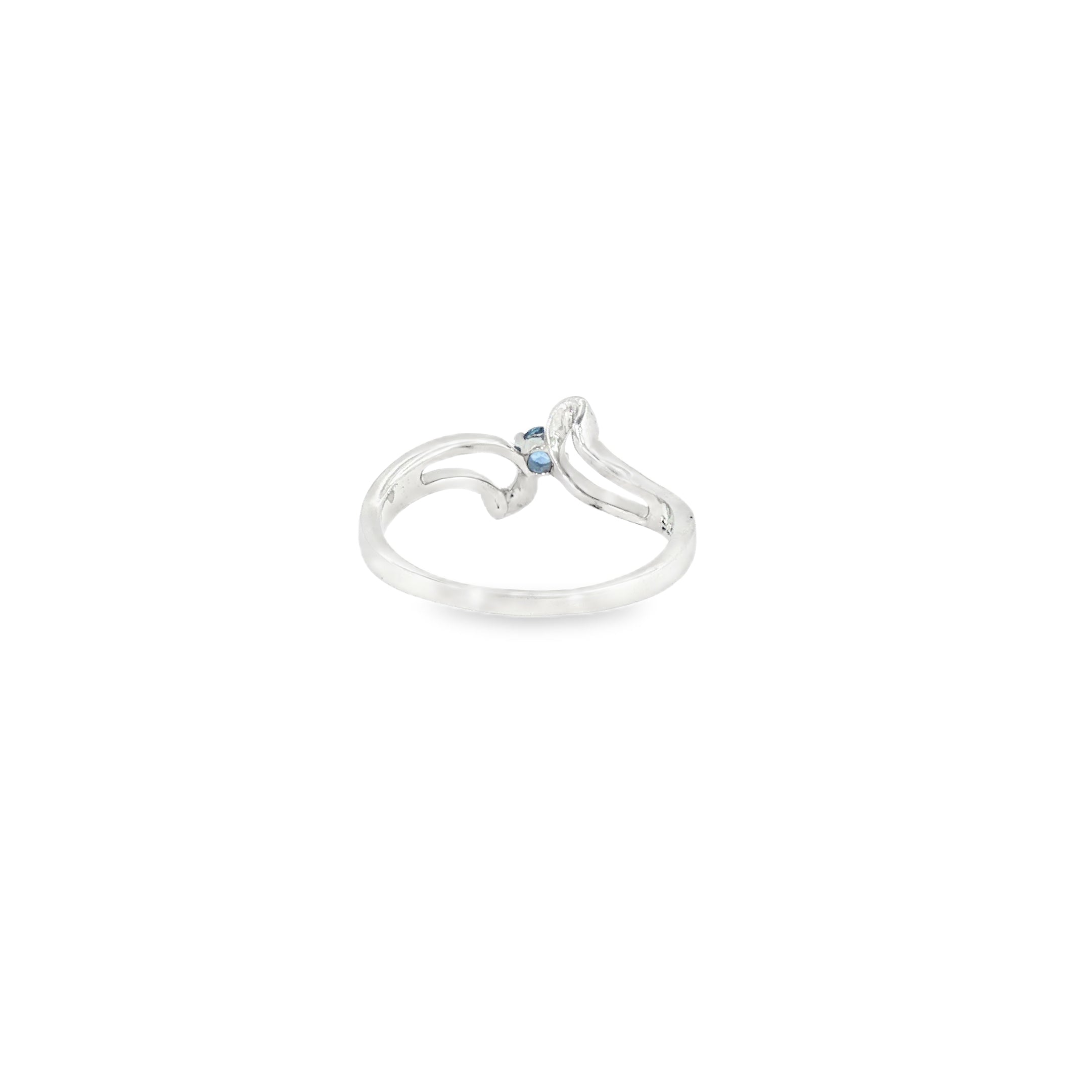 Sterling Silver 0.09 ctw MT Yogo Sapphire Women's Ring Size 7.5
