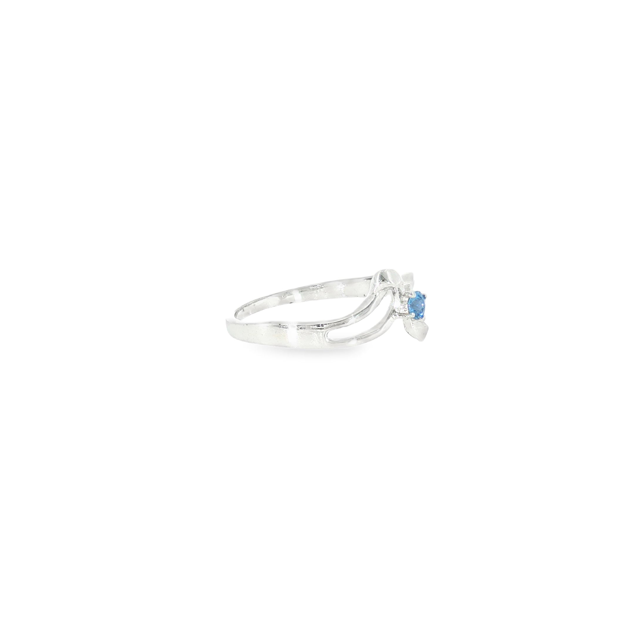 Sterling Silver 0.09 ctw MT Yogo Sapphire Women's Ring Size 6.5