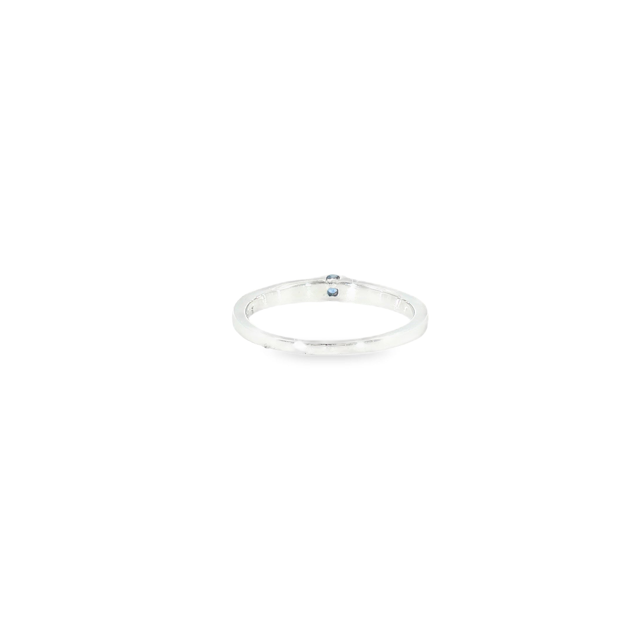Sterling Silver 0.06 ctw MT Yogo Sapphire Women's Ring Size 9