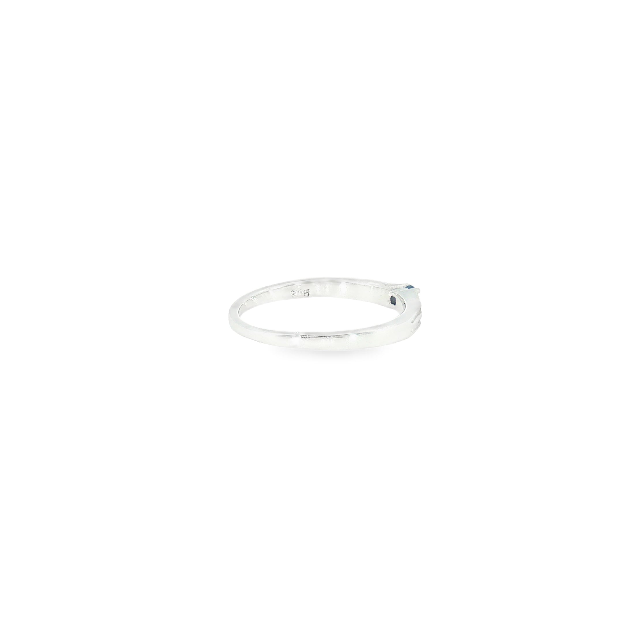 Sterling Silver 0.06 ctw MT Yogo Sapphire Women's Ring Size 8.5
