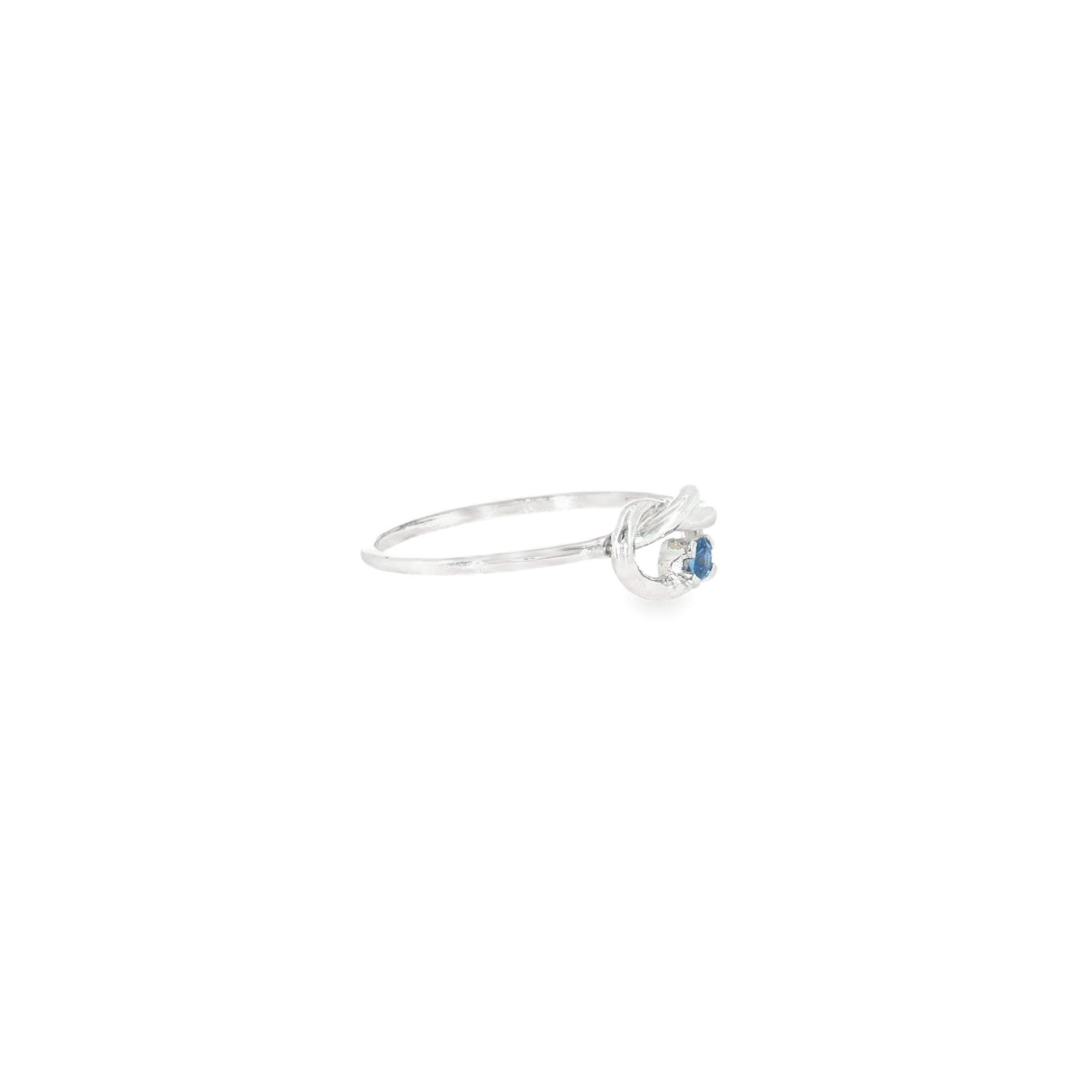 Sterling Silver 0.05 ctw MT Yogo Sapphire Women's Ring Size 7.75