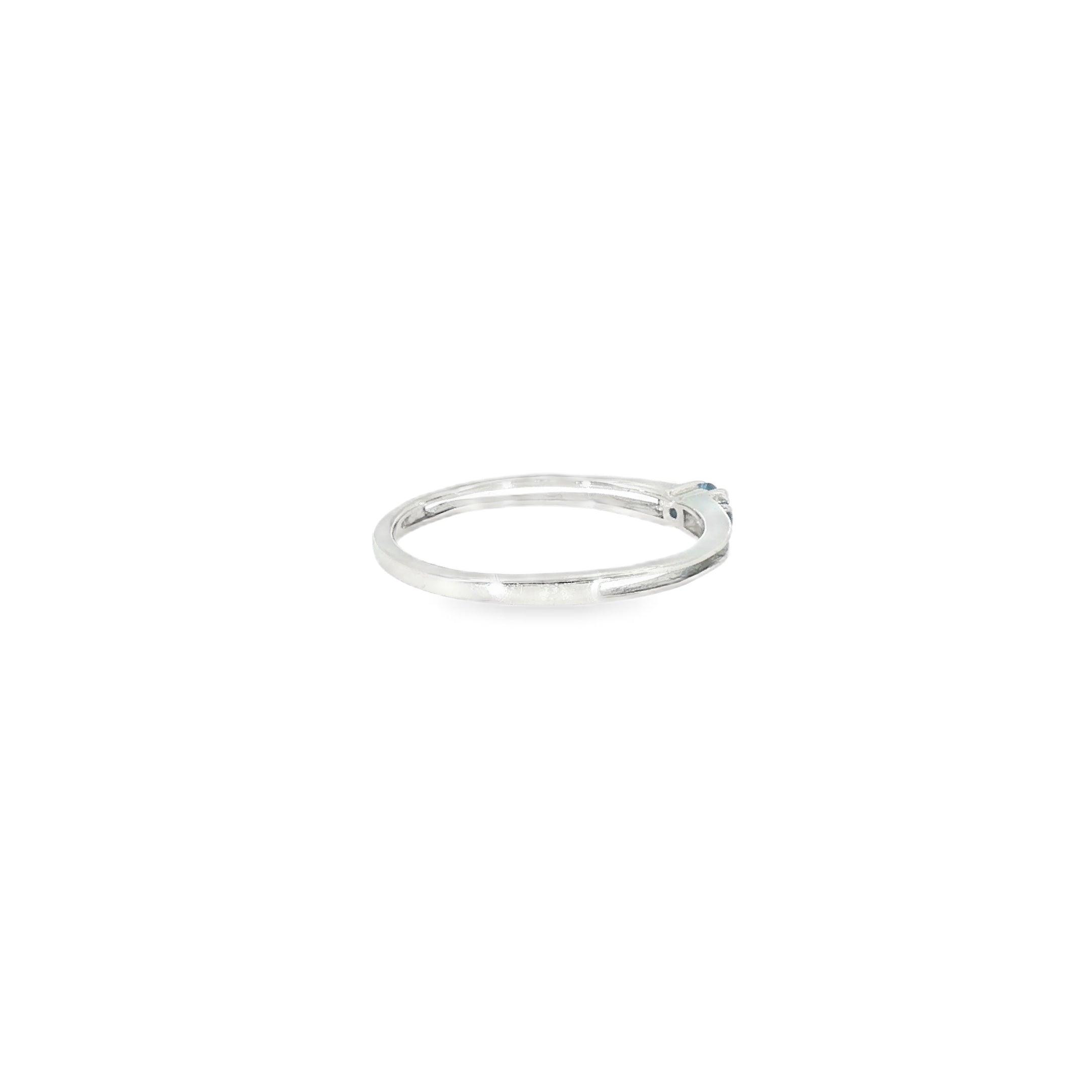 Sterling Silver 0.11 ctw MT Yogo Sapphire Women's Ring Size 6