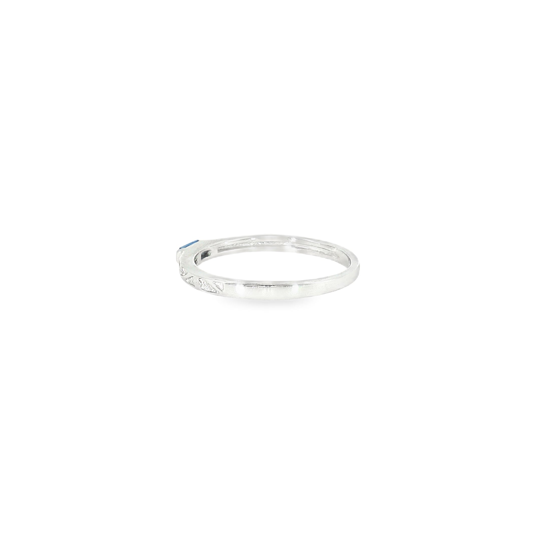 Sterling Silver 0.12 ctw MT Yogo Sapphire Women's Ring Size 8.5
