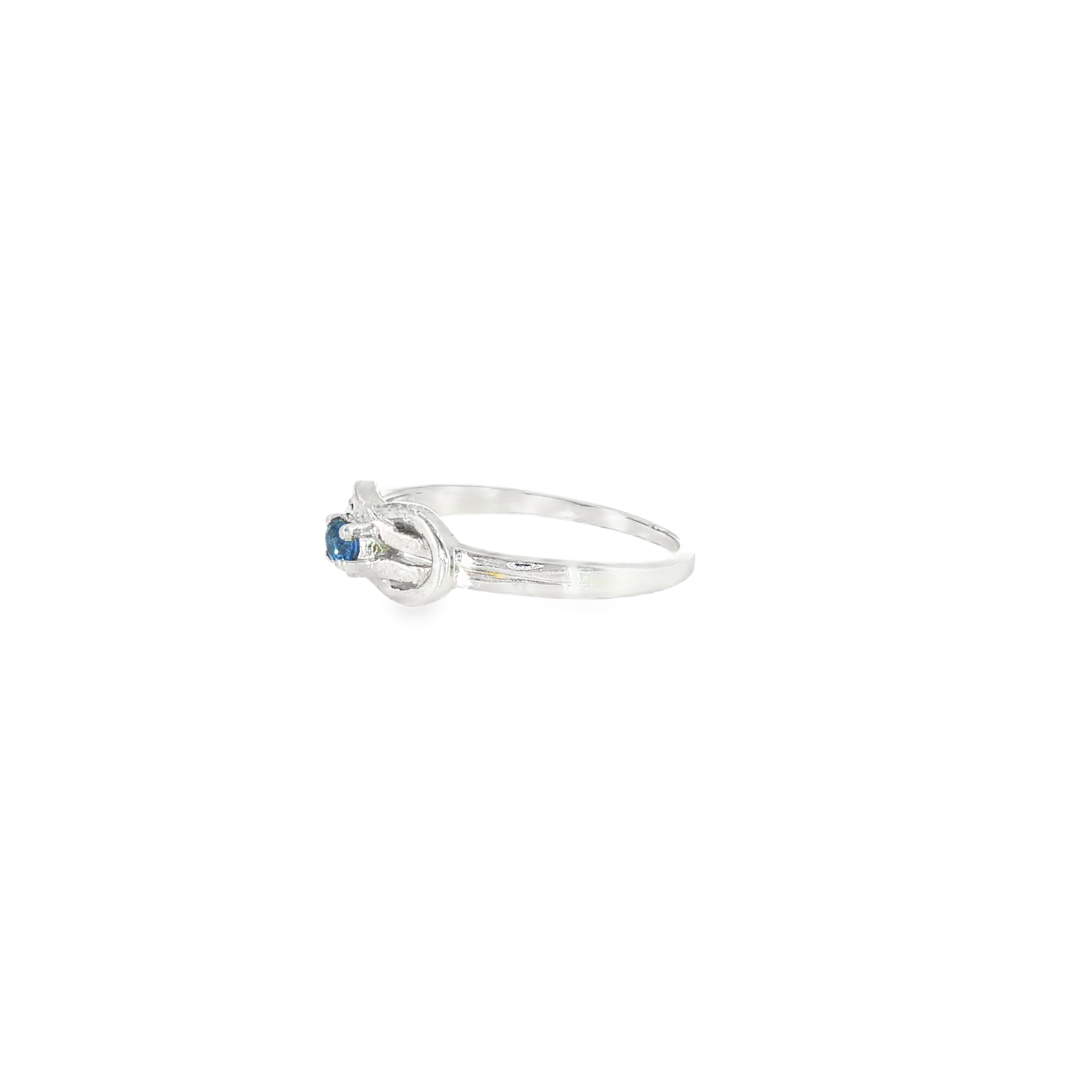 Sterling Silver 0.07 ctw MT Yogo Sapphire Women's Ring Size 7.75