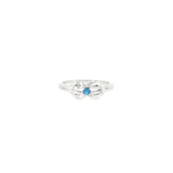 Sterling Silver 0.07 ctw MT Yogo Sapphire Women's Ring Size 7.75