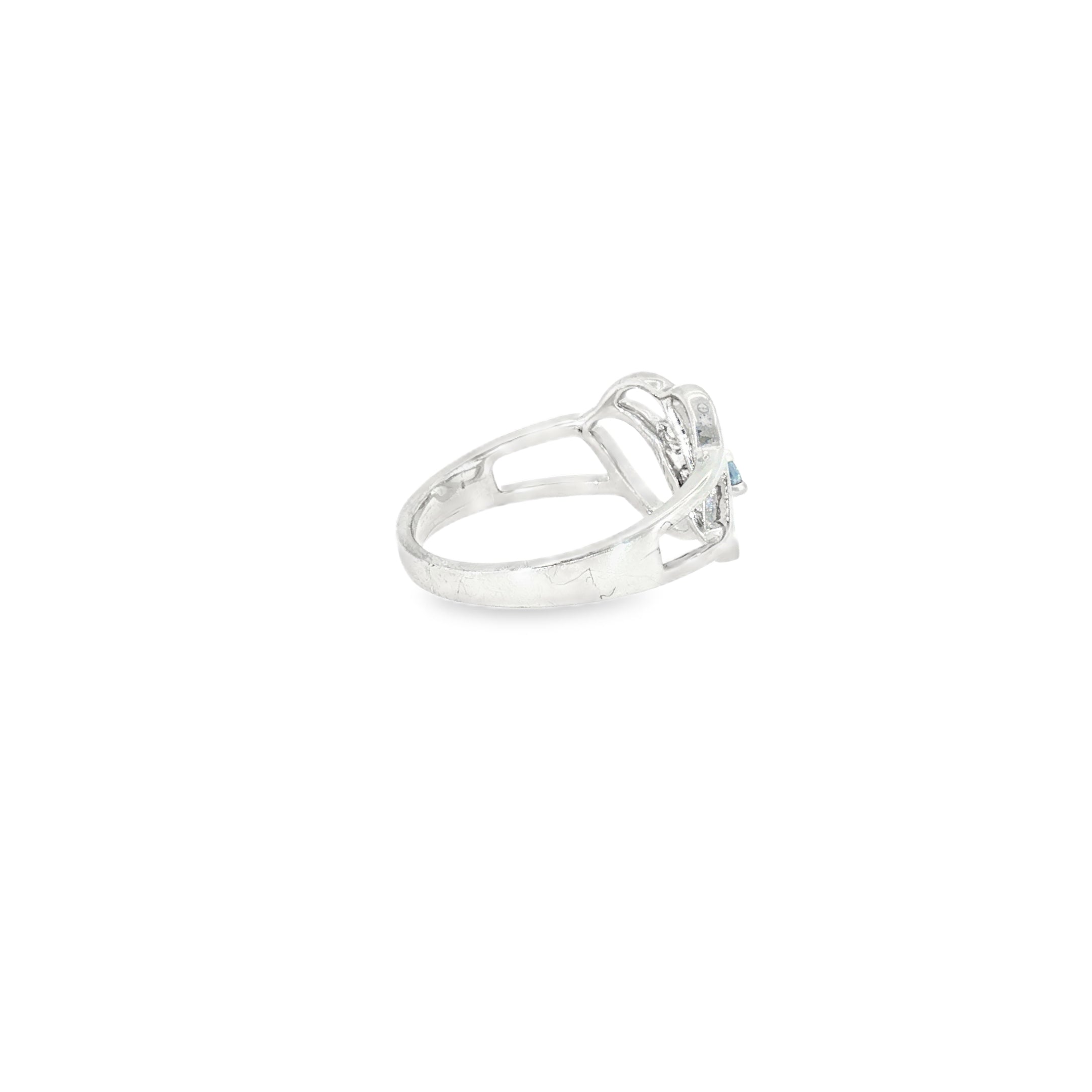 Sterling Silver 0.13 ctw MT Yogo Sapphire Women's Ring Size 6