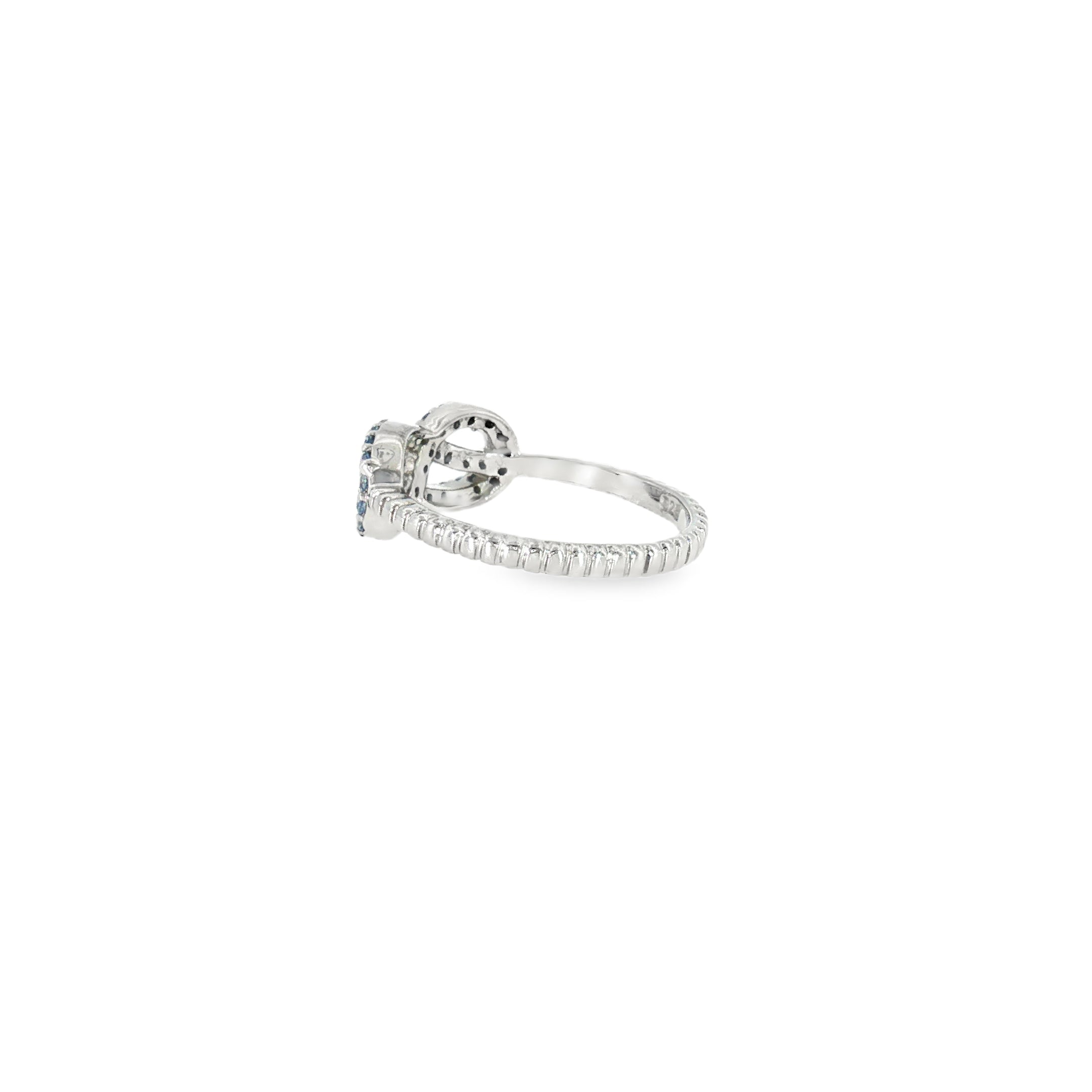 Sterling Silver 0.35 ctw MT Yogo Sapphire Women's Ring Size 7.75