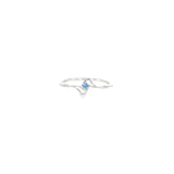 Sterling Silver 0.05 ctw MT Yogo Sapphire Women's Ring Size 10