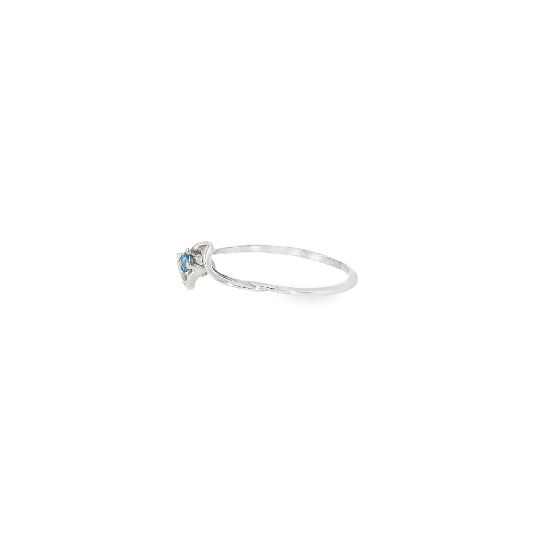 Sterling Silver 0.05 ctw MT Yogo Sapphire Women's Ring Size 9