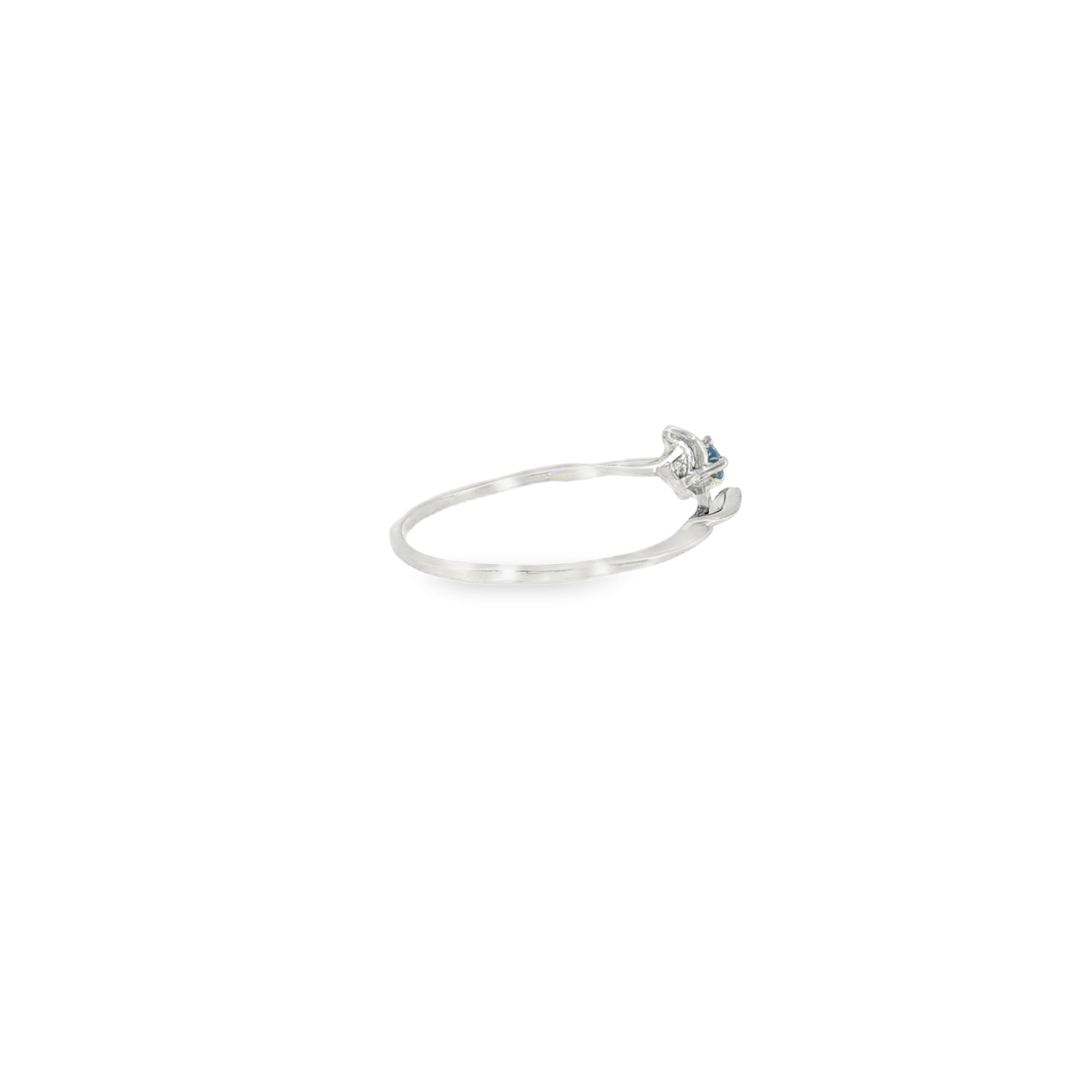 Sterling Silver 0.05 ctw MT Yogo Sapphire Women's Ring Size 10