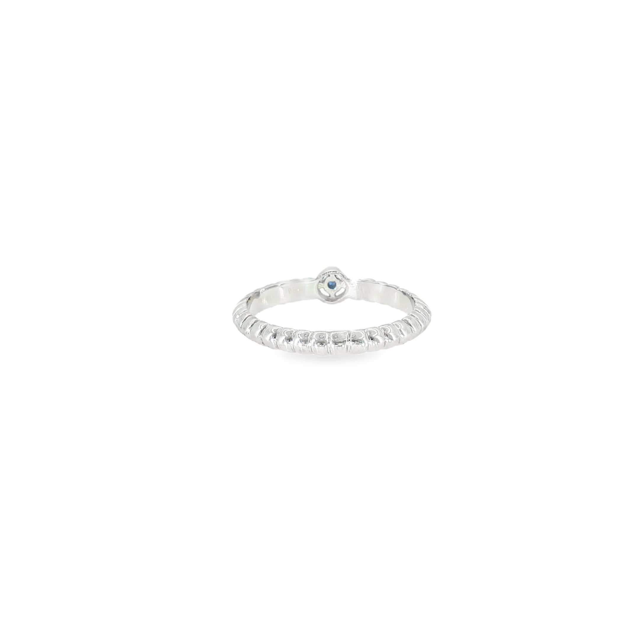 Sterling Silver 0.04 ctw MT Yogo Sapphire Women's Ring Size 5.75