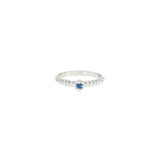 Sterling Silver 0.04 ctw MT Yogo Sapphire Women's Ring Size 5.75
