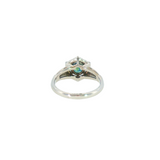 14k White Gold 1.11 ctw Montana Sapphire Geometric Women's Ring