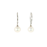 14k White Gold 7mm Dangle Pearls Earrings