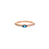 14k Rose Gold Band 0.17ctw MT Yogo Sapphire Women's Ring