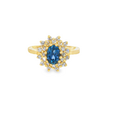14k Yellow Gold Vintage Inspired 0.96 ctw MT Yogo Sapphire Women's Ring