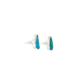 14k White Gold Opal Earrings