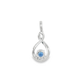 14k White Gold 0.79 ctw Free Form MT Yogo Sapphire Pendant