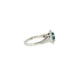 14k White Gold 1.11 ctw Montana Sapphire Geometric Women's Ring