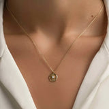Gold Plated Starburst Cubic Zirconium Pendant
