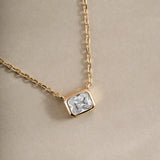 Gold Plated Cubic Zirconium Bezel Pendant