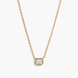 Gold Plated Cubic Zirconium Bezel Pendant