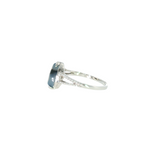 14k White Gold Vintage Inspired Montana Agate Women's Ring