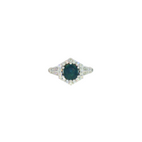 14k White Gold 1.11 ctw Montana Sapphire Geometric Women's Ring