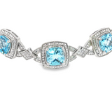 Sterling Silver Blue Topaz White Bracelet