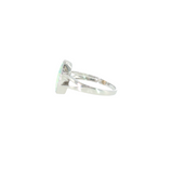 14k White Gold 0.90 ctw Opal Bezel Women's Ring