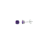 14k White Gold 0.91ctw Stud Amethyst Earrings