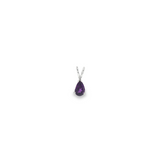 14k White Gold 0.40ctw Amethyst Solitaire Pendant